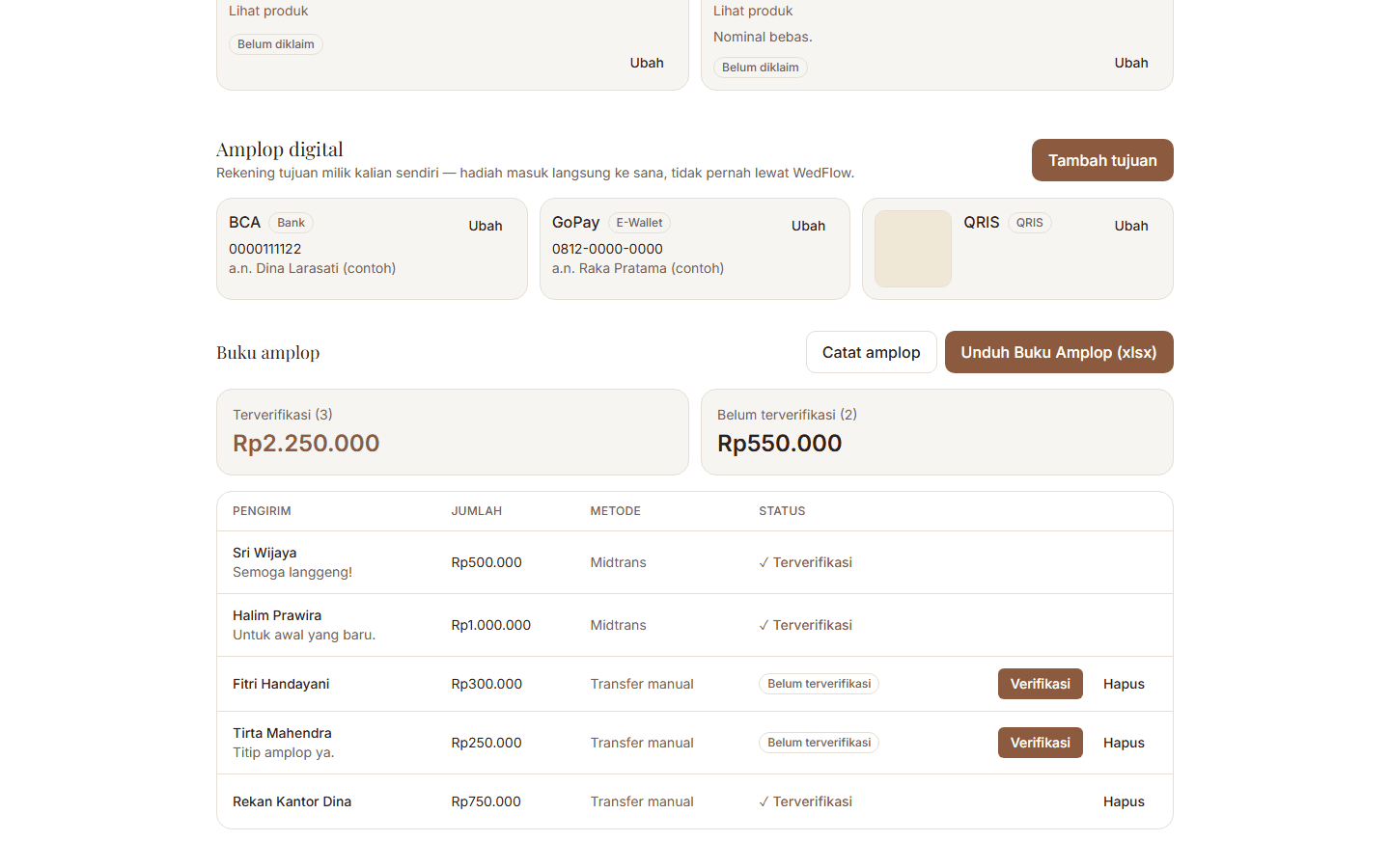 Tangkapan layar: Kado & Amplop Digital