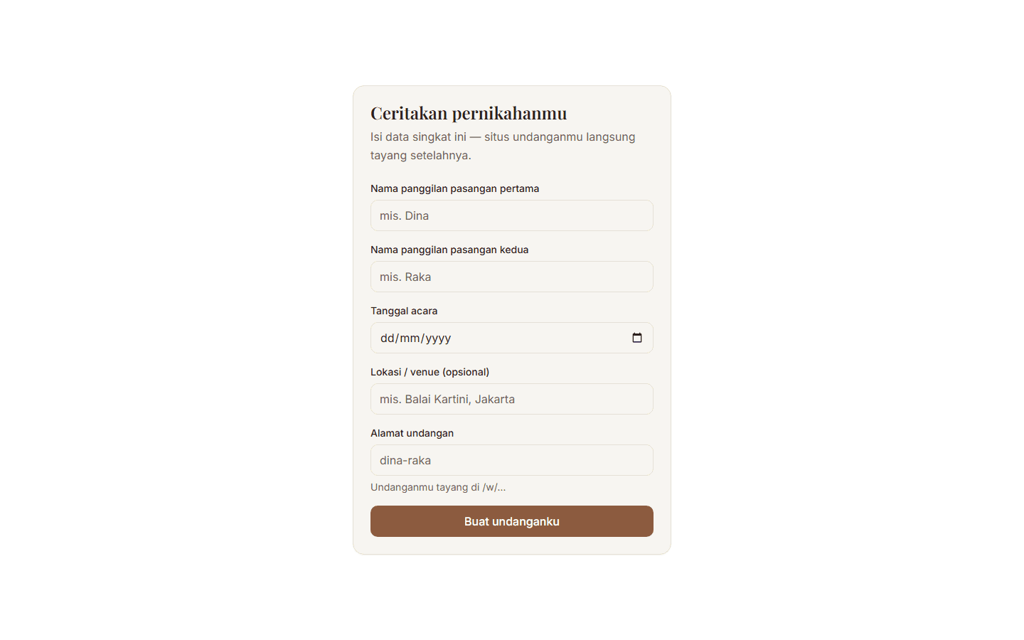 Tangkapan layar: Wizard Onboarding